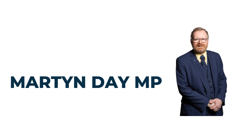 Image of Martyn Day MP next to his name, at the top of an article an access to cash.